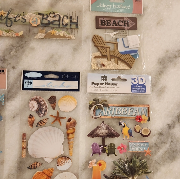 Beach | Ocean | Caribbean Theme Scrapbook Sticker | Embellishments Bundle - Picture 3 of 5